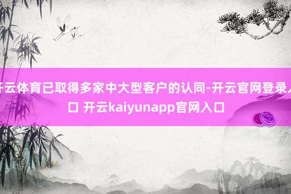 开云体育已取得多家中大型客户的认同-开云官网登录入口 开云kaiyunapp官网入口