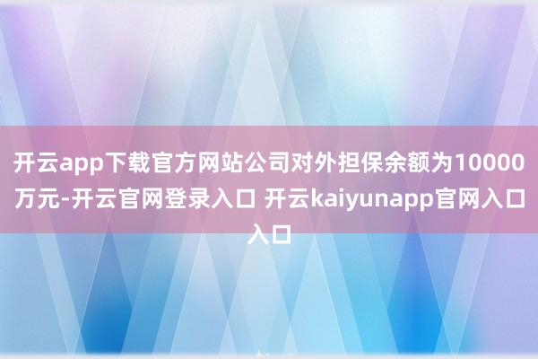 开云app下载官方网站公司对外担保余额为10000万元-开云官网登录入口 开云kaiyunapp官网入口