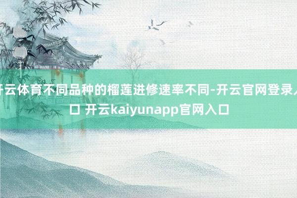 开云体育不同品种的榴莲进修速率不同-开云官网登录入口 开云kaiyunapp官网入口